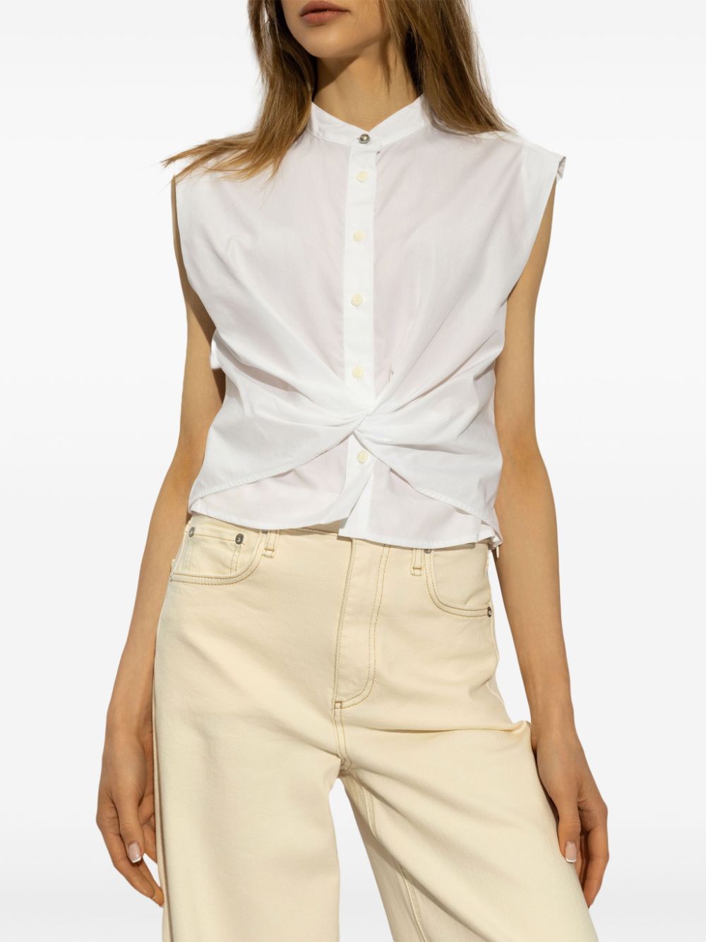 rag & bone Blouse met gedraaid detail Wit