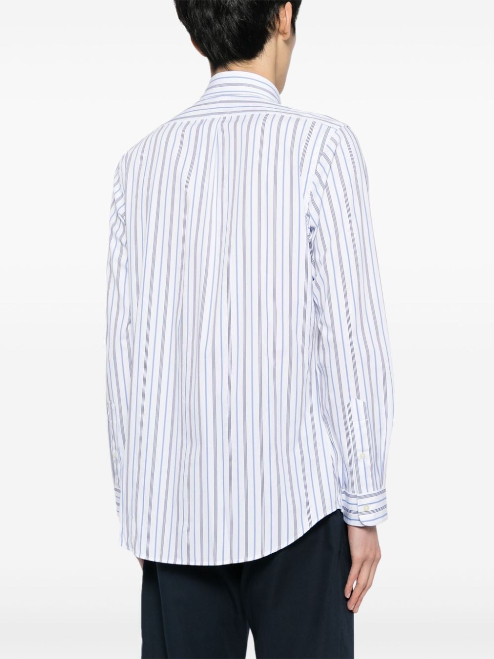 Shop Polo Ralph Lauren Striped Long-sleeve Shirt In White