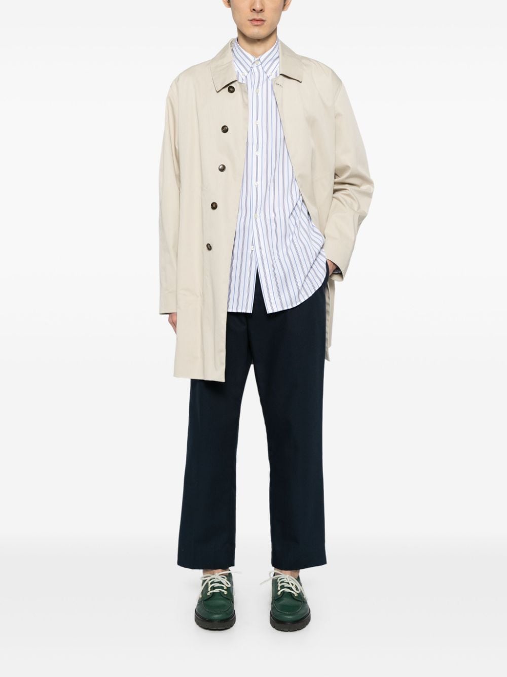 Shop Polo Ralph Lauren Striped Long-sleeve Shirt In White