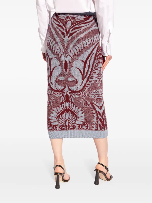 ETRO インターシャニット スカート | グレー | FARFETCH JP