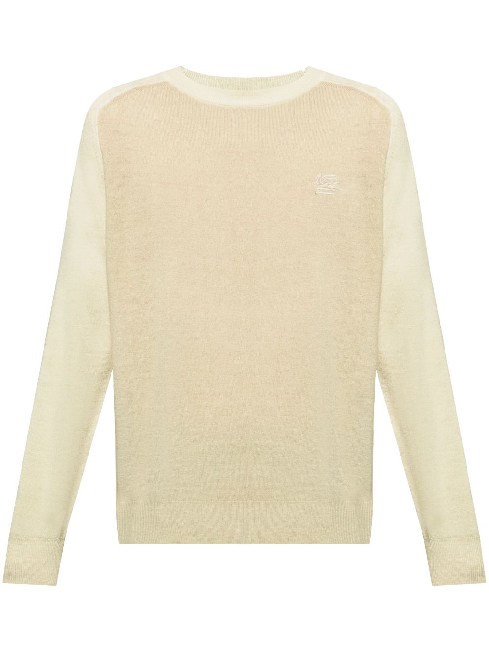 Etro Pegaso-embroidered Wool Jumper In Neutrals