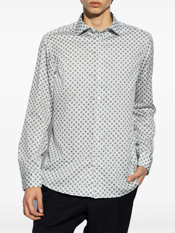 ETRO paisley-print Cotton Shirt | Blue | FARFETCH UK 