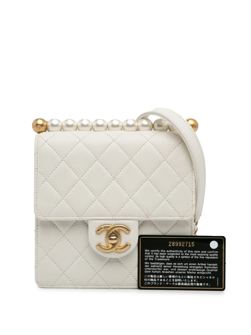 CHANEL Pre Owned 2019 Small Chic Pearls Flap Crossbody Bag White FARFETCH