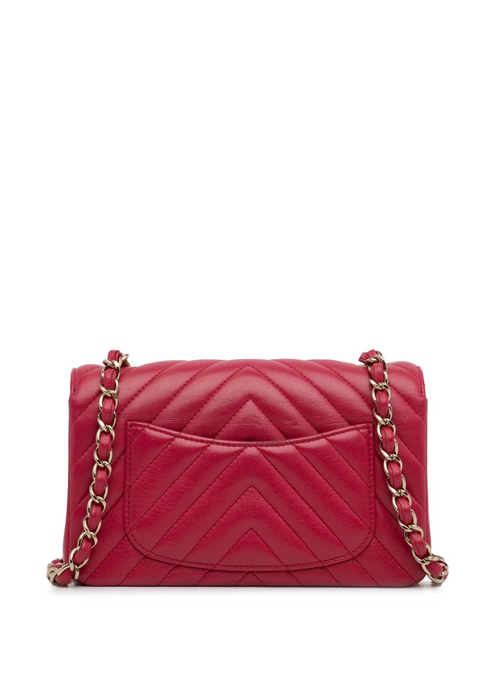 CHANEL Pre-Owned 2019 Mini Classic Chevron Rectangular Flap crossbody bag - Rood