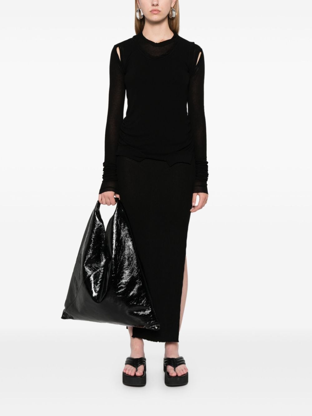 Rick Owens Cropped Banana top - Zwart