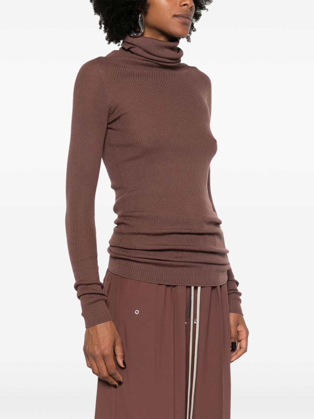 RICK OWENS LS TUBE FINE-RIBBED JUMPER 