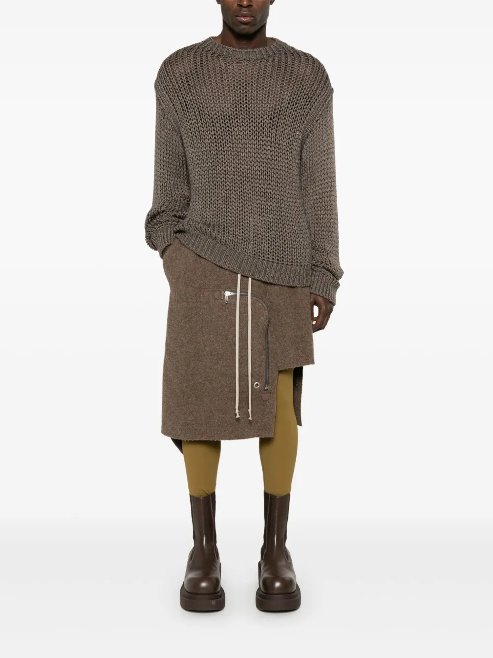 Rick Owens Dracca midi-rok - Bruin