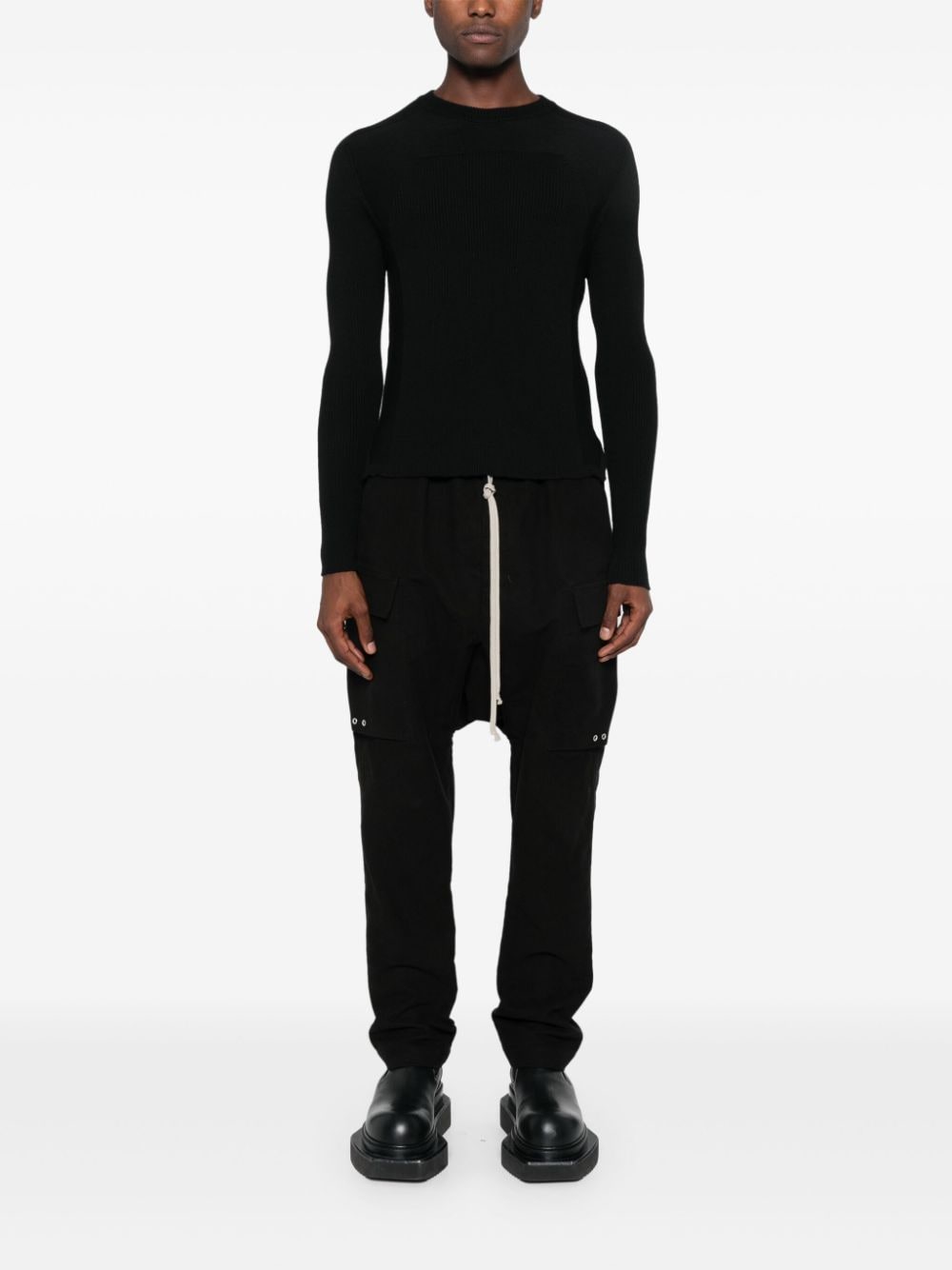 Rick Owens Geo geribbelde trui - Zwart