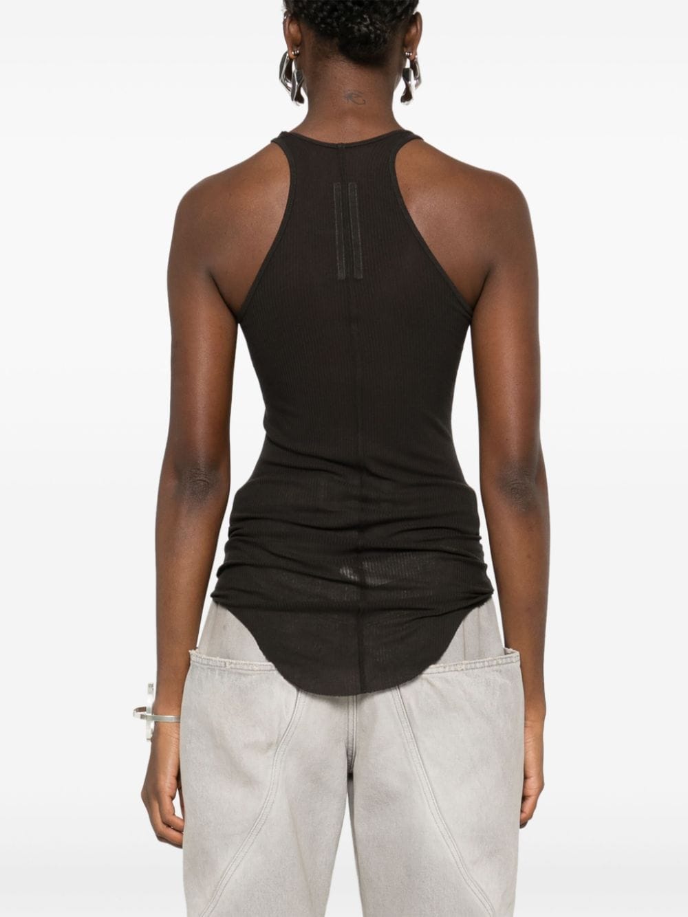 Shop Rick Owens Basic Rib Tank Top In Grey