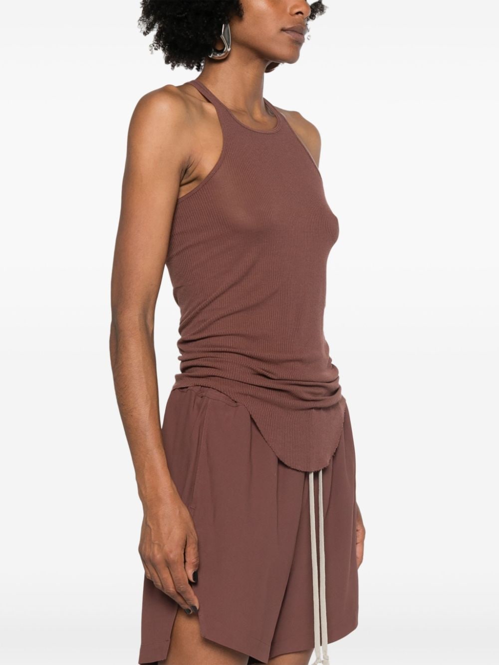 Shop Rick Owens Fine-ribbed Tank Top In Red