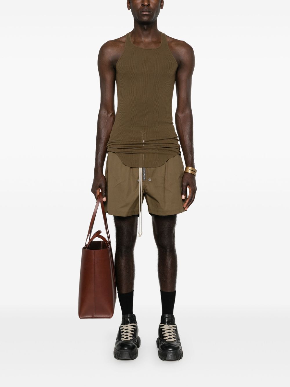 Rick Owens Geribbelde tanktop - Groen