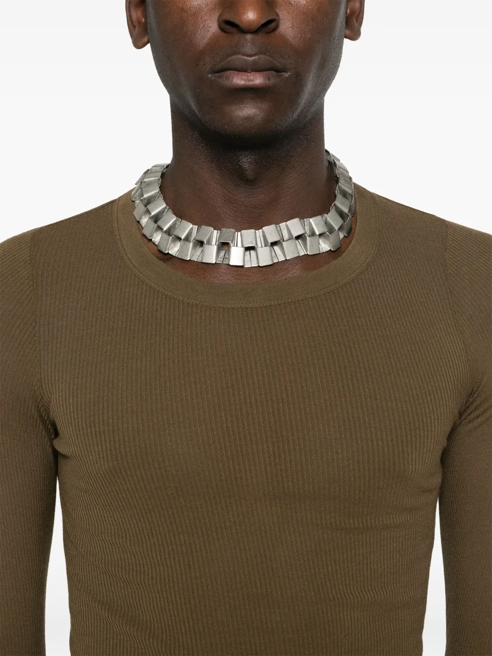 Rick Owens Ribbed longsleeves Tshirt Green FARFETCH