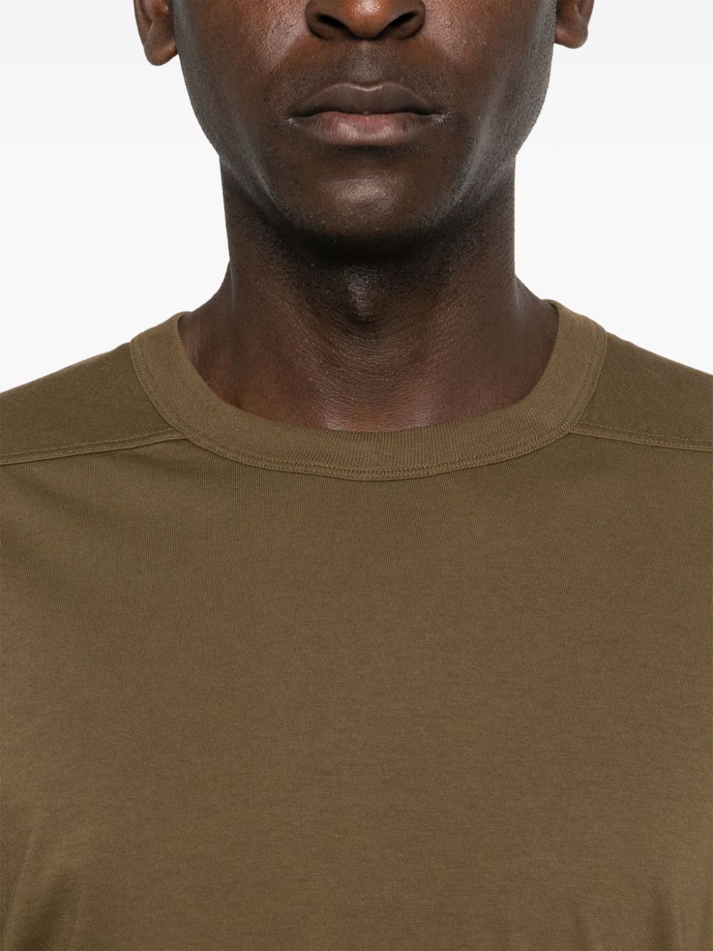 Shop Rick Owens Short Level Organic Cotton T-shirt In Green