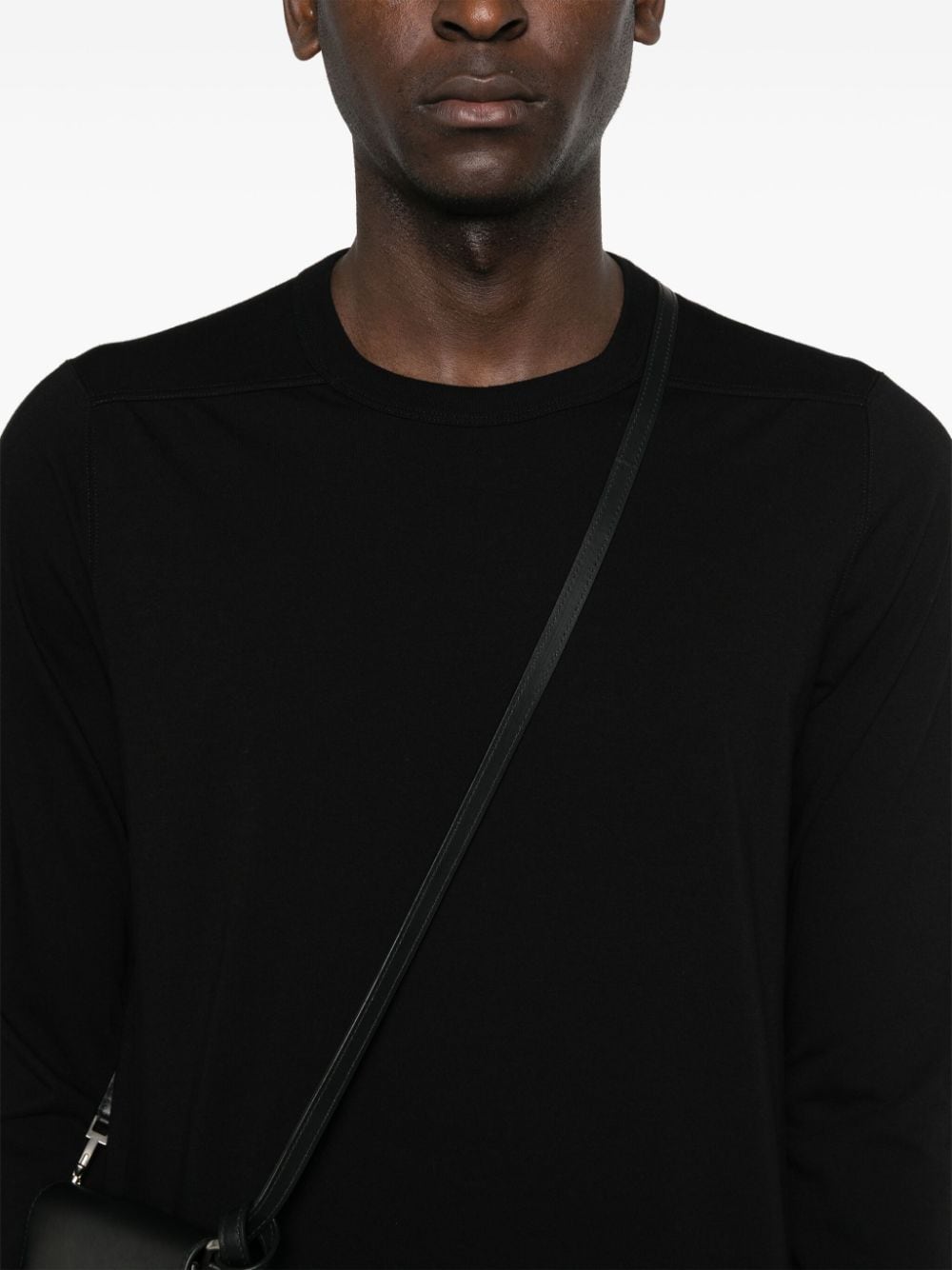 Shop Rick Owens Level Ls Organic Cotton T-shirt In Black