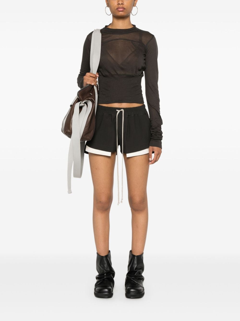 Rick Owens Geo T cropped top van biologisch katoen - Grijs