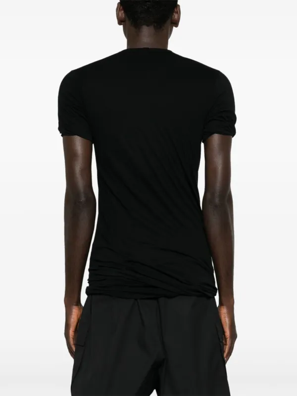 Tシャツ・カットソー Rick Owens Black Cotton T-Shirt Rick Owens Tommy Embroidered Cotton T-shirt - Black - One