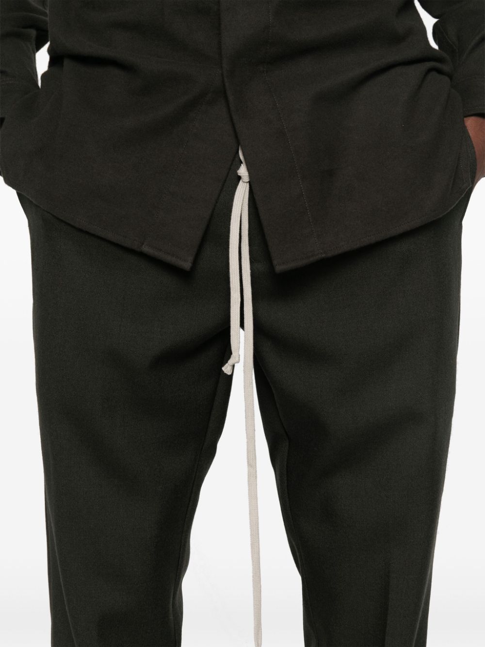 RICK OWENS DRAWSTRING SLIM LONG TROUSERS 