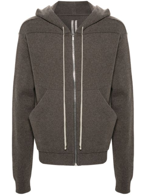 Rick Owens hoodie en maille fine à fermeture zippée