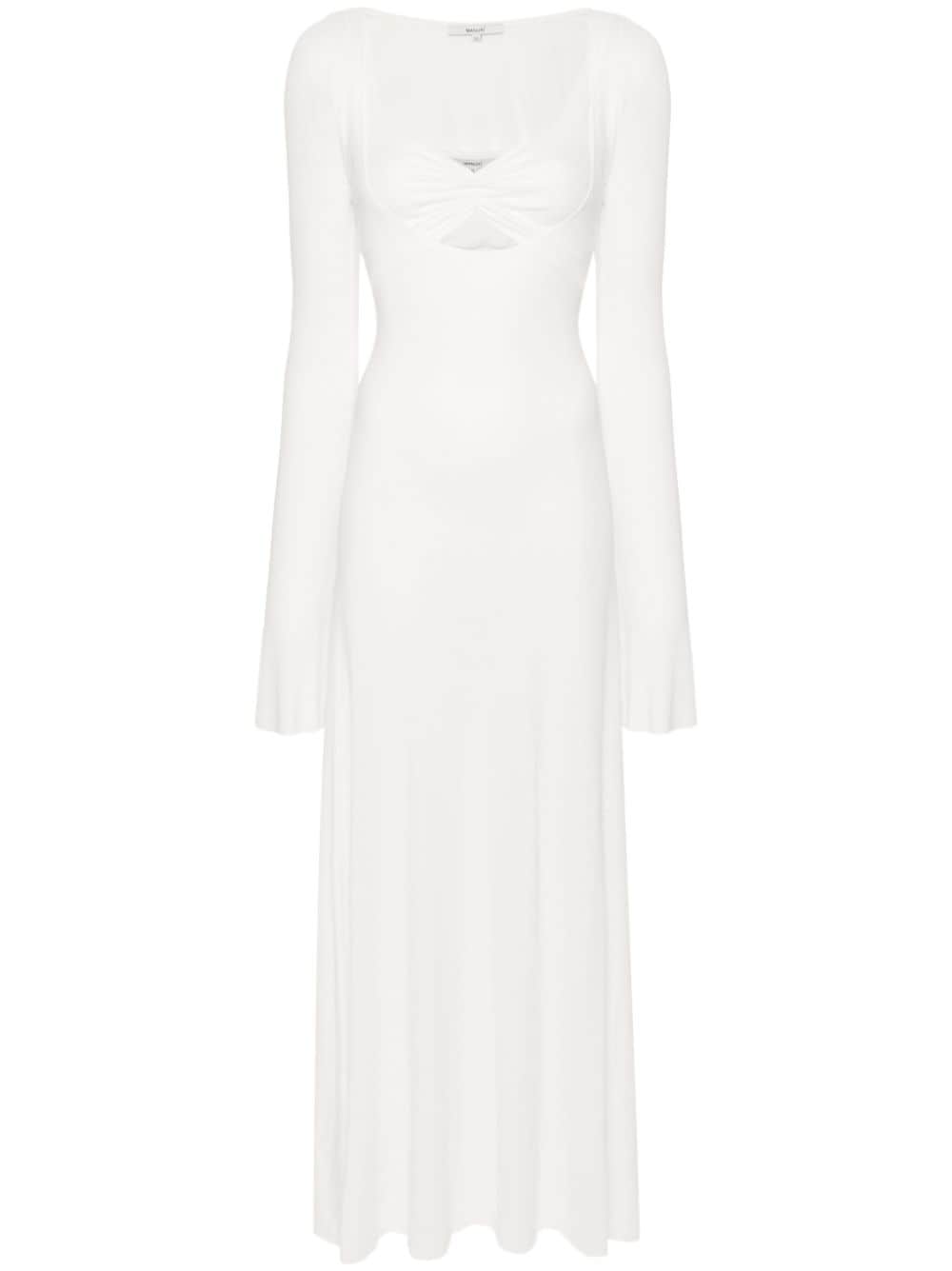 Manurí Scoop-neck Jersey Maxi Dress In White