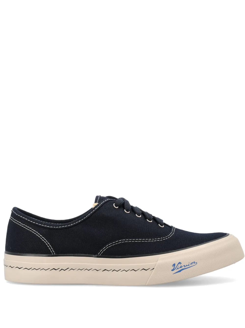 Shop Visvim Logan Deck Canvas Sneakers In Blue