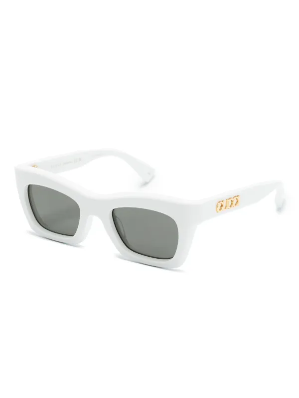 Gucci Eyewear rectangle-frame Sunglasses | White | FARFETCH BH display picture 2