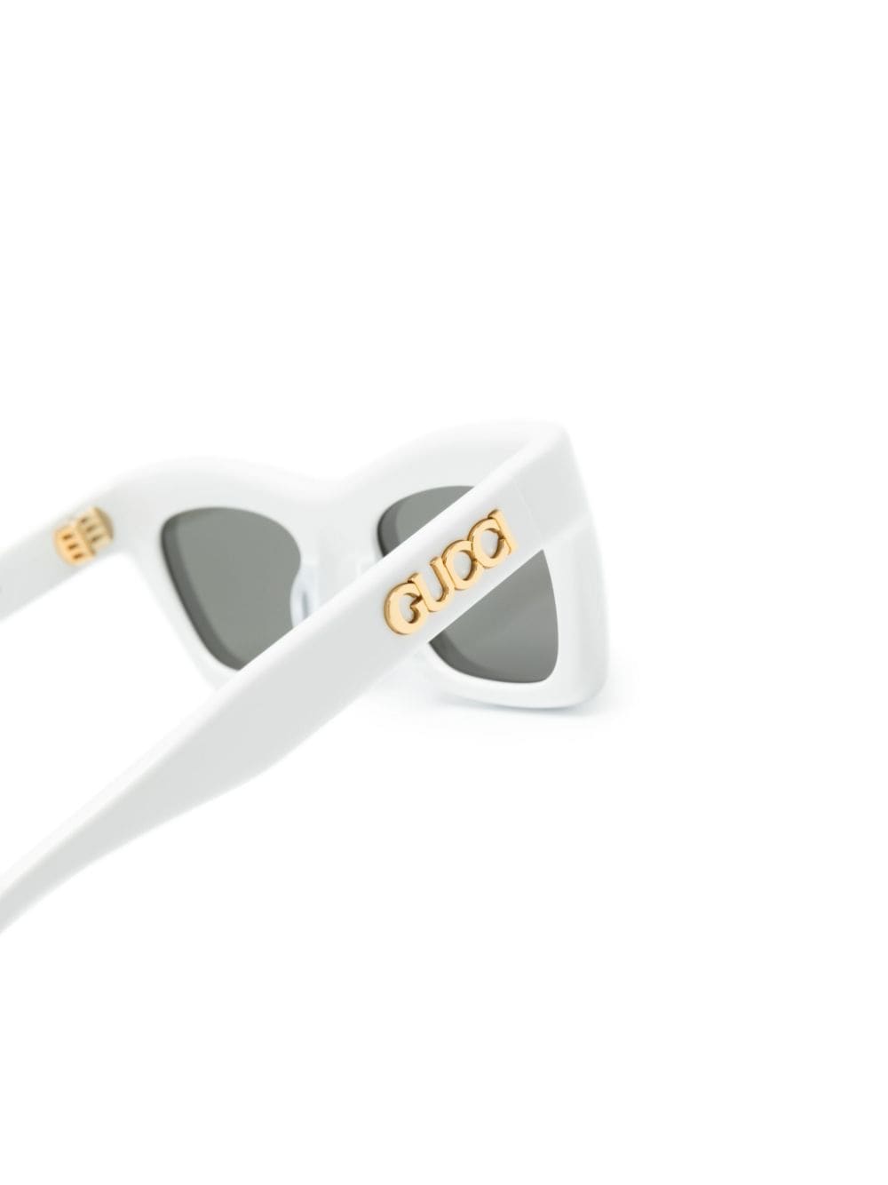 Shop Gucci Rectangle-frame Sunglasses In White