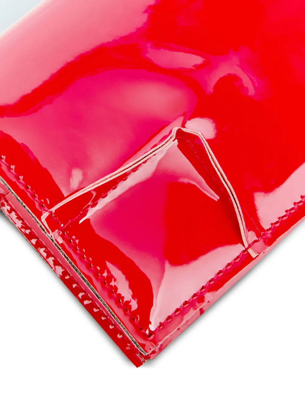Comme Des Garçons Leather Wallet In Red