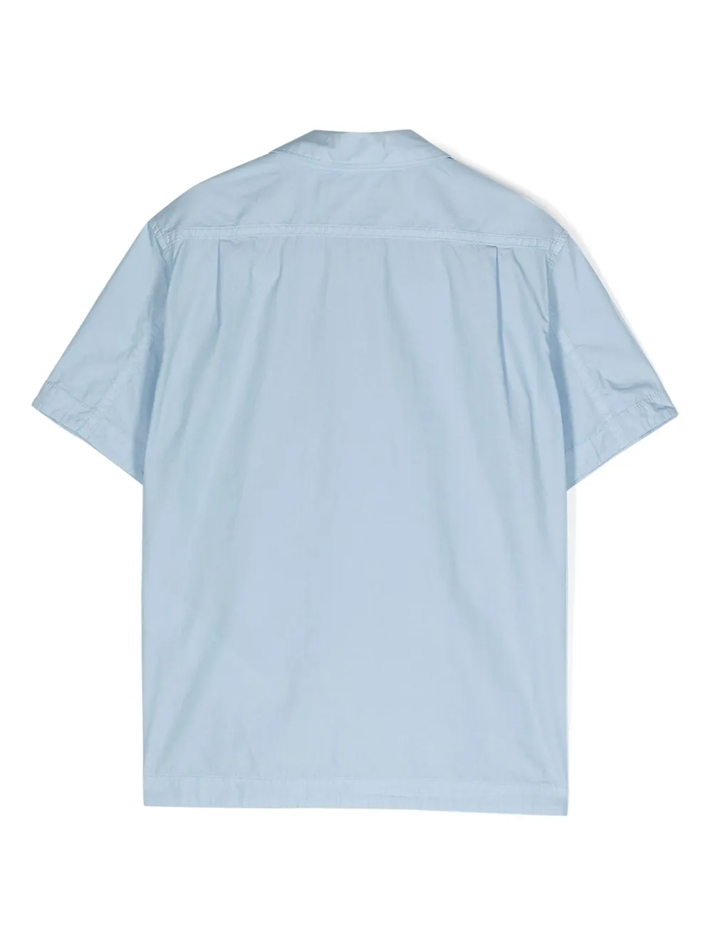 Stone Island Junior Compass-motif Poplin Shirt - Blue 