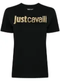 Just Cavalli logo-laminated cotton T-shirt - Black