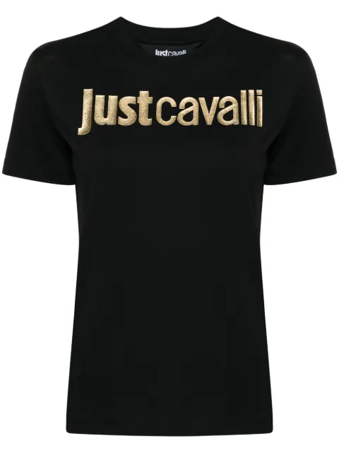 Just Cavalli logo-laminated cotton T-shirt
