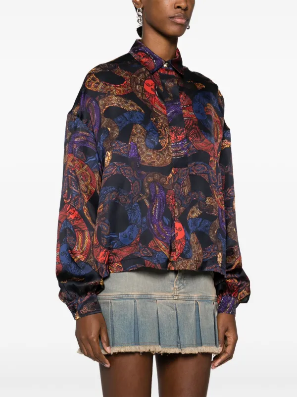 Just Cavalli Apocalypse snake-print button-up Shirt | Black | FARFETCH