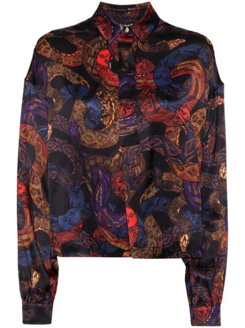 Just Cavalli apocalypse snake-print button-up shirt 