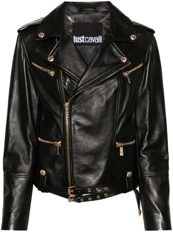 Cavalli leather jacket best sale