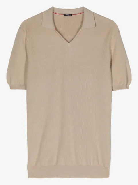 Kiton fine-knit cotton polo shirt