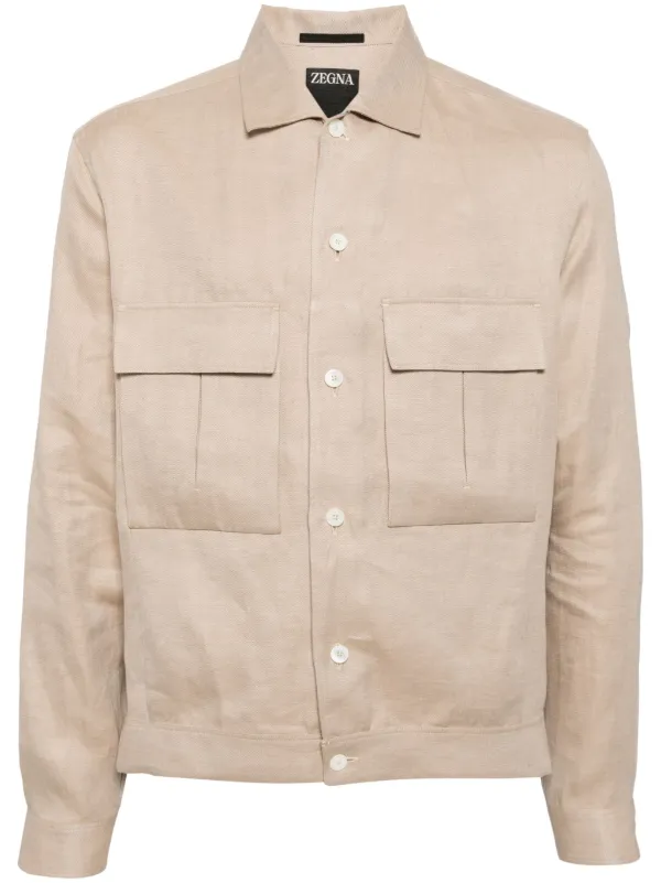 新品 ZEGNA ゼニア OASI LINO リネン オーバーシャツ Zegna Oasi リネンオーバーシャツ | ニュートラル | FARFETCH JP