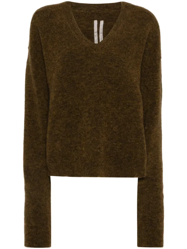 Rick Owens Tommy Vネック プルオーバー | ブラウン | FARFETCH JP