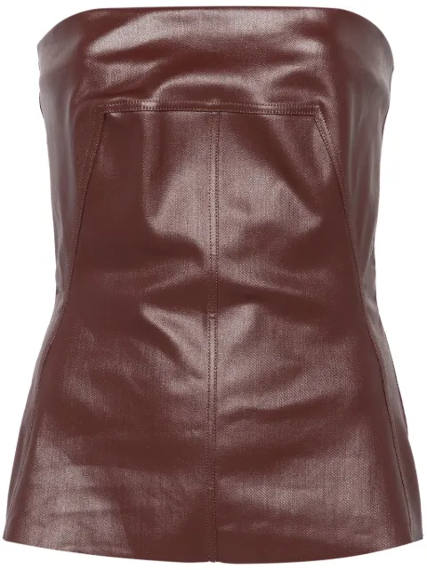 Rick Owens haut bustier en jean à effet enduit