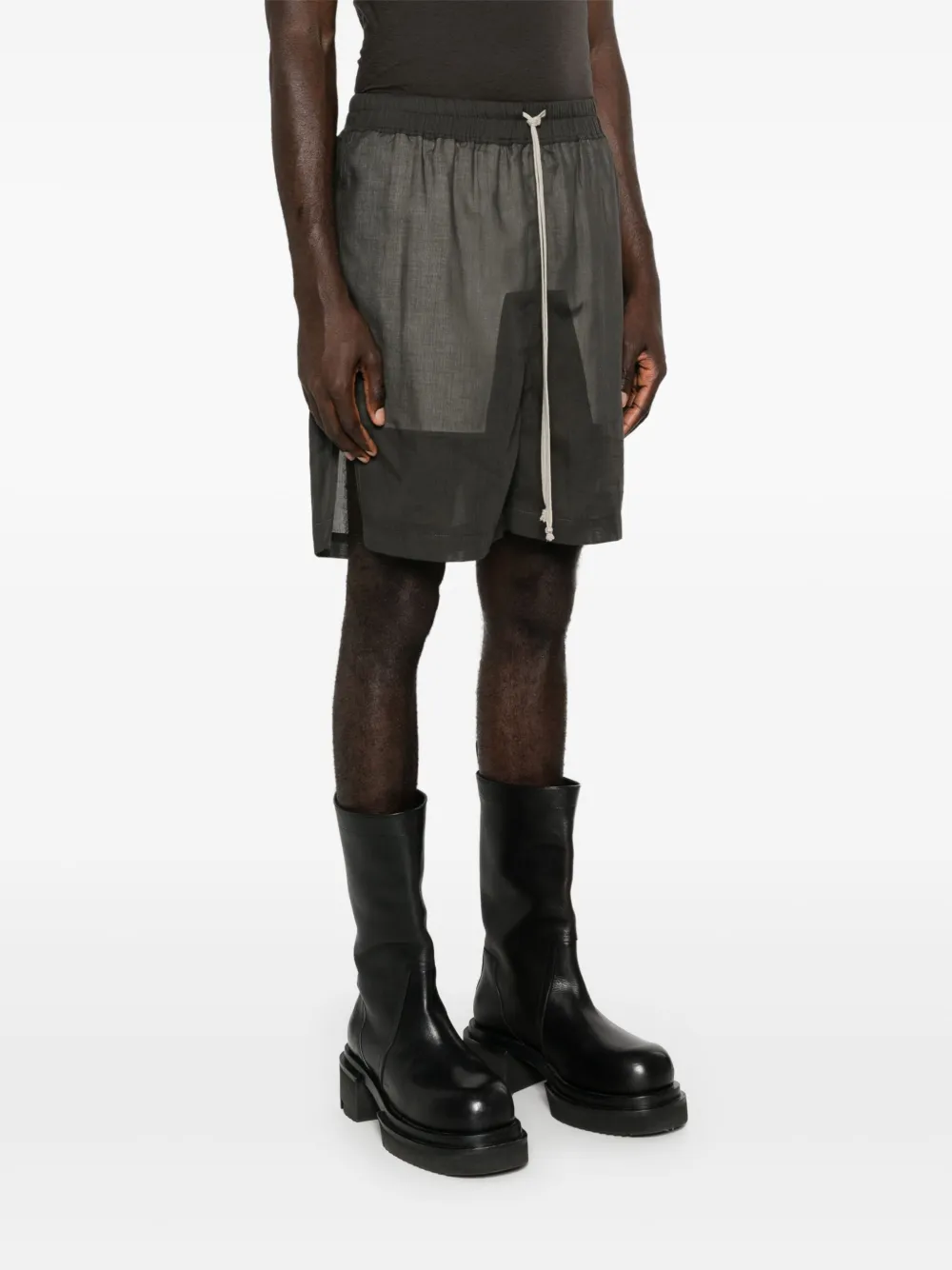 Rick Owens Drawstring-waist Bermuda Shorts In Grey