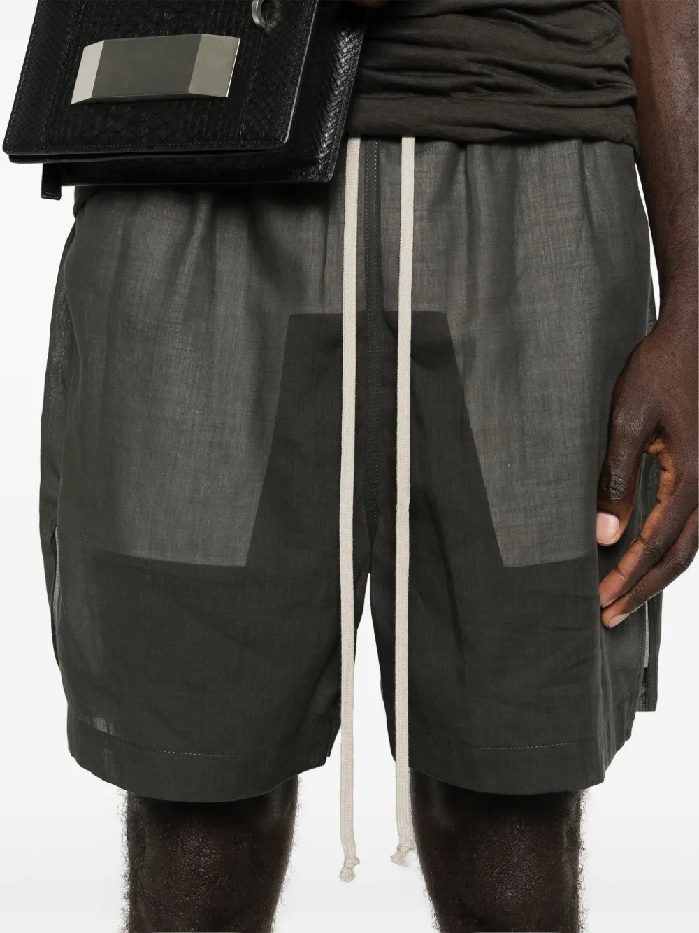 Rick Owens Drawstring-waist Bermuda Shorts In Grey