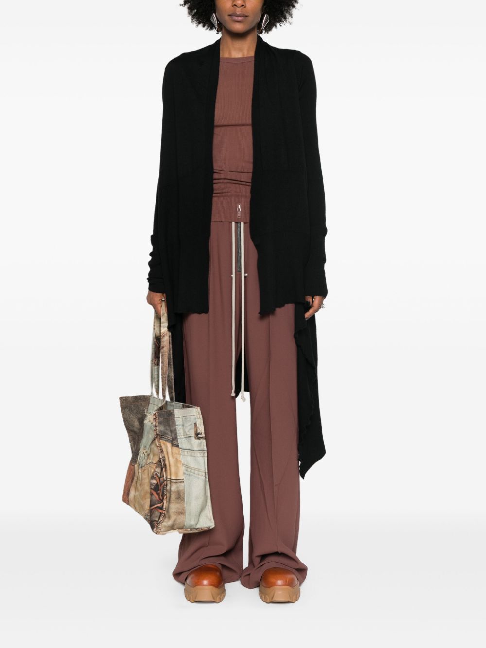 Rick Owens open-front cashmere cardigan - Black