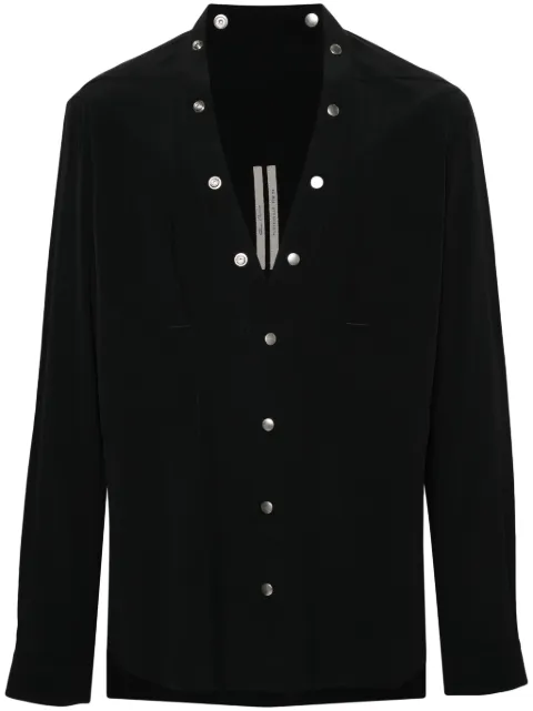 Rick Owens crepe press-stud shirt