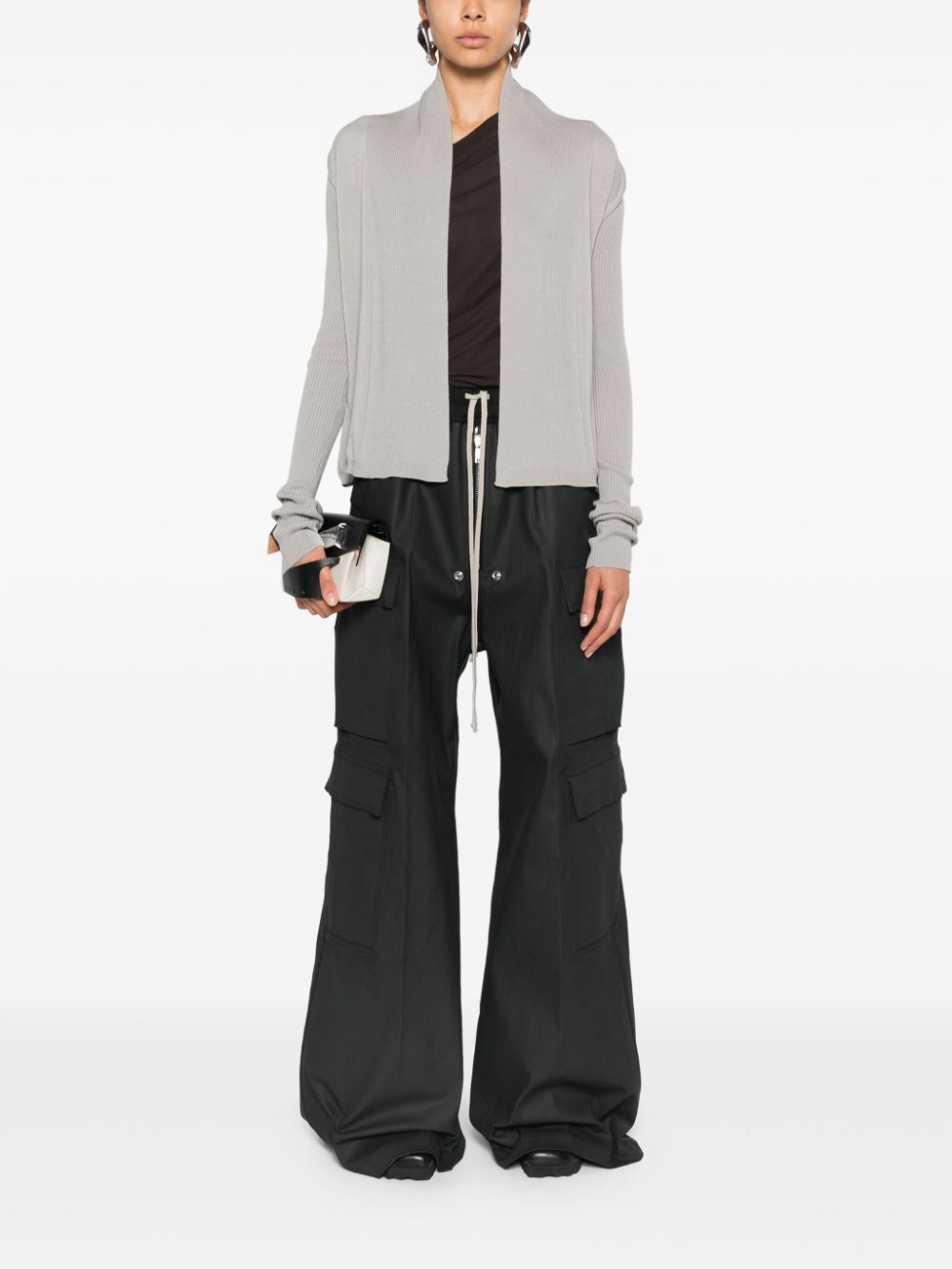 Shop Rick Owens Naska Cardigan In Grey