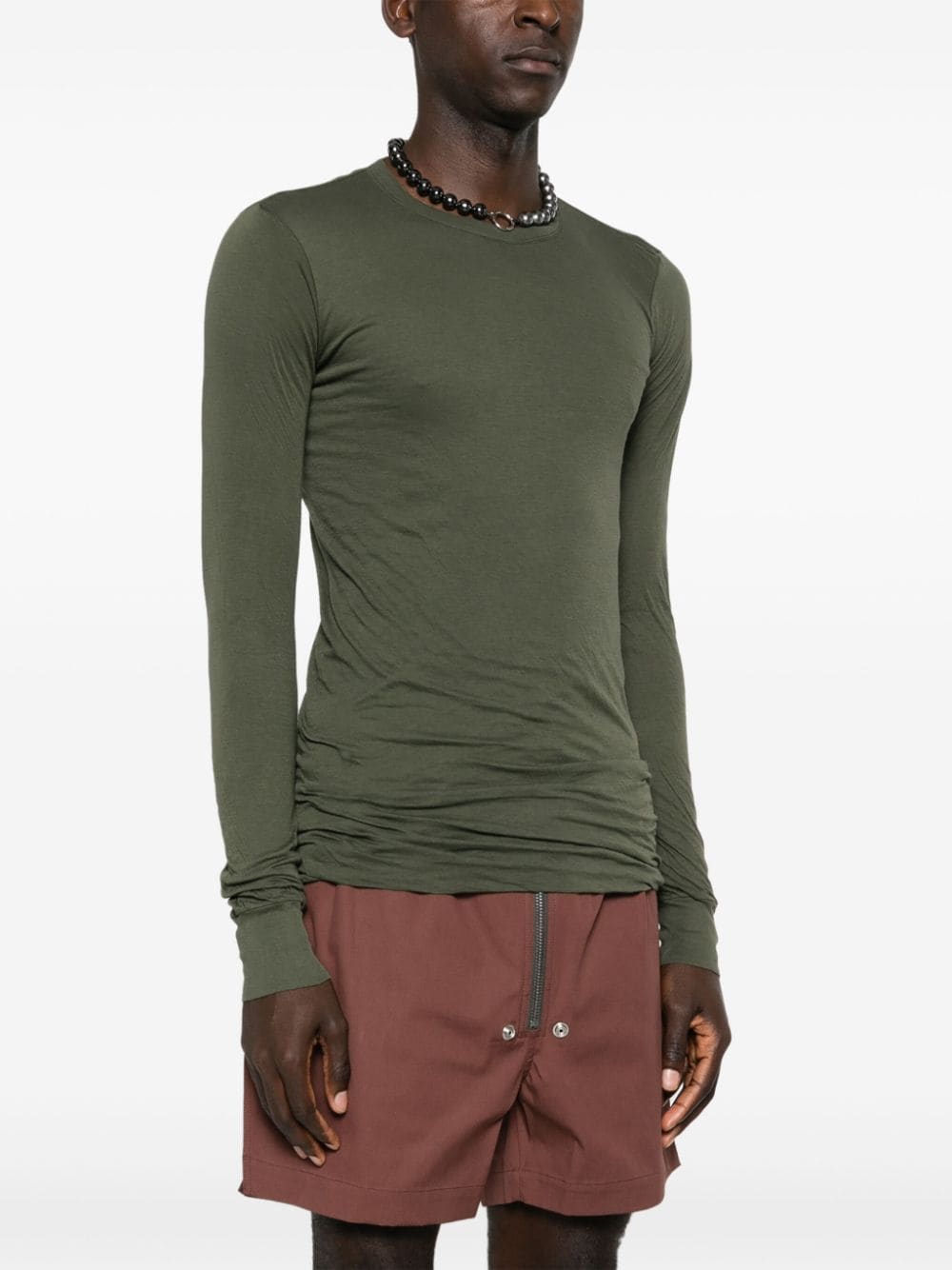 Shop Rick Owens Double Organic Cotton T-shirt In Green