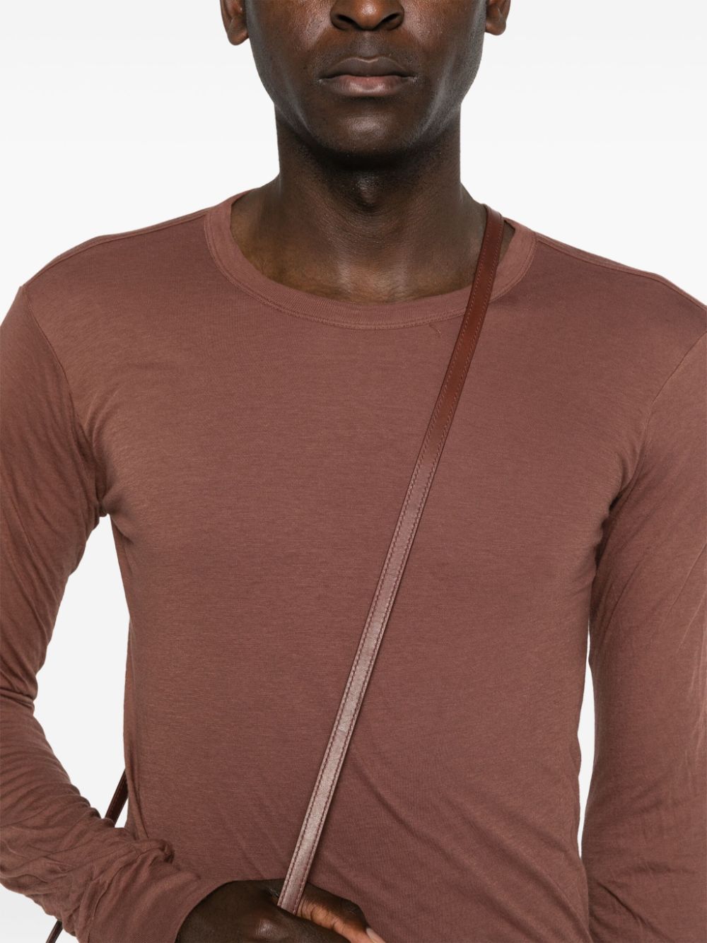 Shop Rick Owens Double Organic Cotton T-shirt In Brown