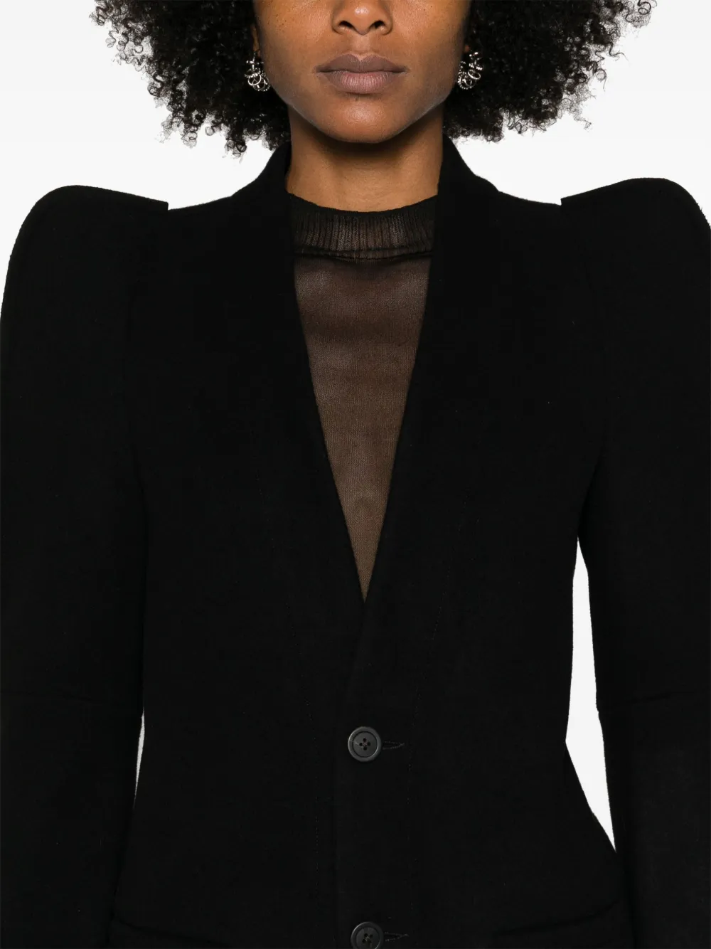 Rick Owens Metro Blazer-mantel Aus Wolle In Schwarz