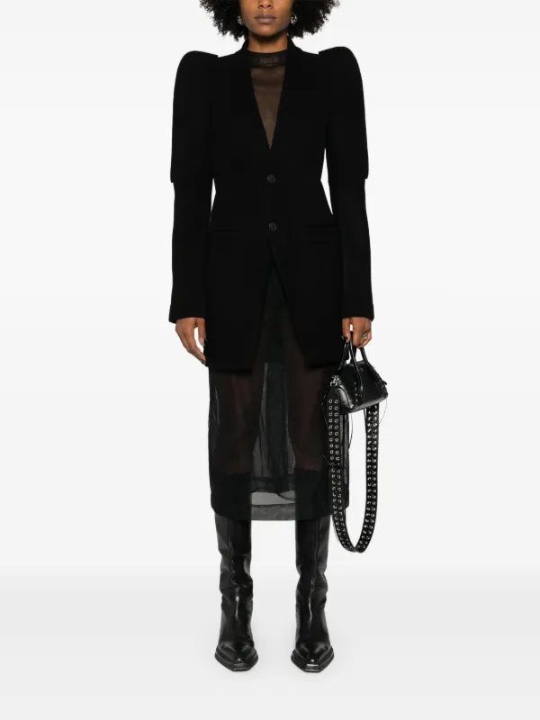 RICK OWENSウールコート Rick Owens Metro ウールコート | ブラック | FARFETCH JP