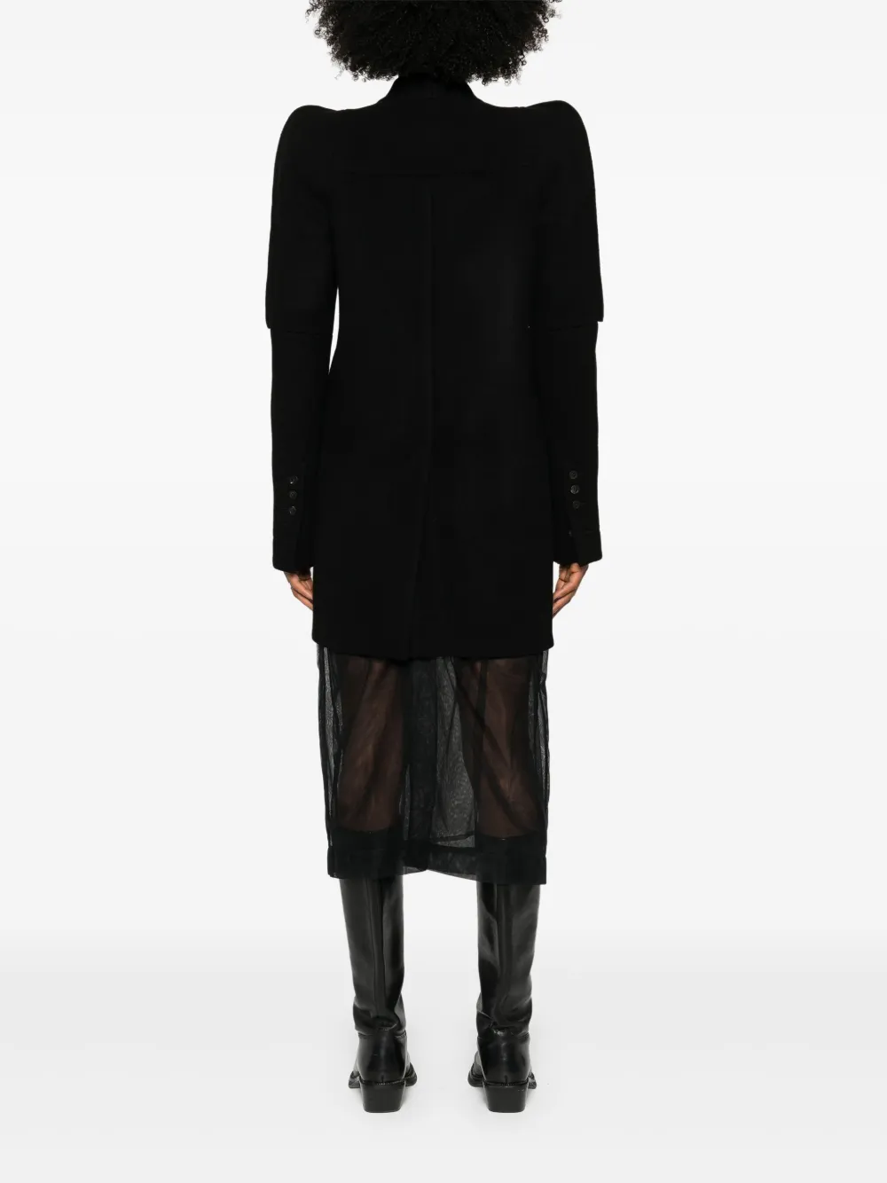 Rick Owens Metro Blazer-mantel Aus Wolle In Schwarz