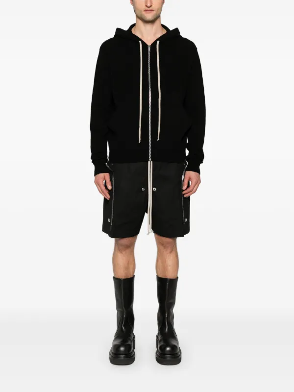 Rick Owens fine-knit zip-up Hoodie | Black | FARFETCH