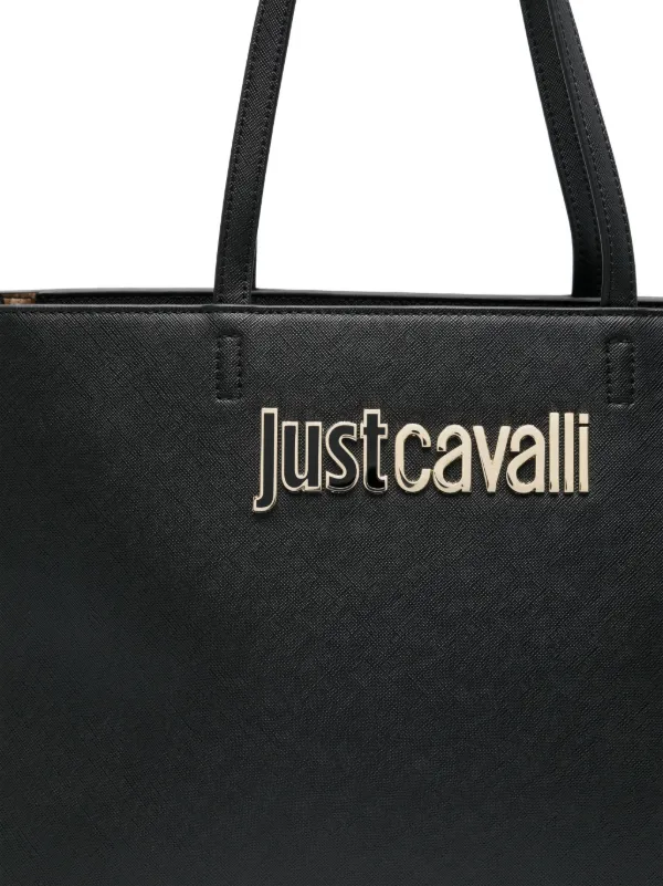 Just Cavalli logo-lettering Zipped Tote Bag | Black | FARFETCH