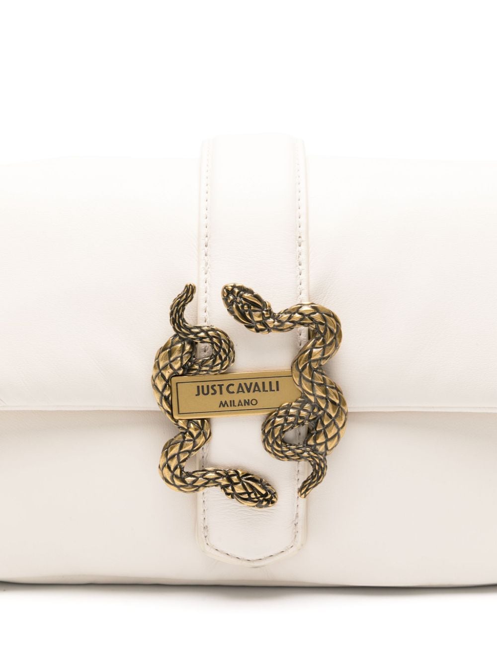 Shop Just Cavalli Snake-appliqué Crossbody Bag In Neutrals